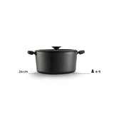 Tramontina Cacerola de Hierro Fundido Precurada Titanex 24 cm 4,9L