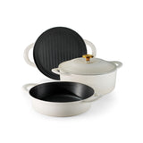 Tramontina Juego de Ollas de Hierro Fundido Esmaltado Apilables Latte 3 piezas