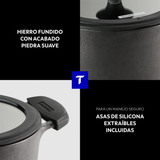 Tramontina Cacerola de Hierro Fundido Precurada Titanex 20 cm