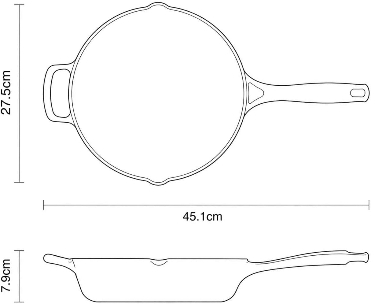 Tramontina Sartén de Hierro Fundido Esmaltado sin Tapa Rojo Bestow 25 cm 2,3L