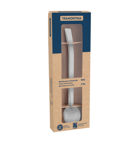 Tramontina Bombilla para Mate en Acero Inoxidable Liso sin Rosca 19 cm