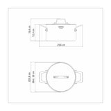 CACEROLA HONDA 20CM - 3,80L. - TRI-PLY GRANO