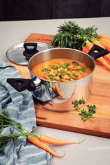 Tramontina Batería de Cocina Brava Baquelite de Acero Inoxidable con Fondo Triple 4 piezas