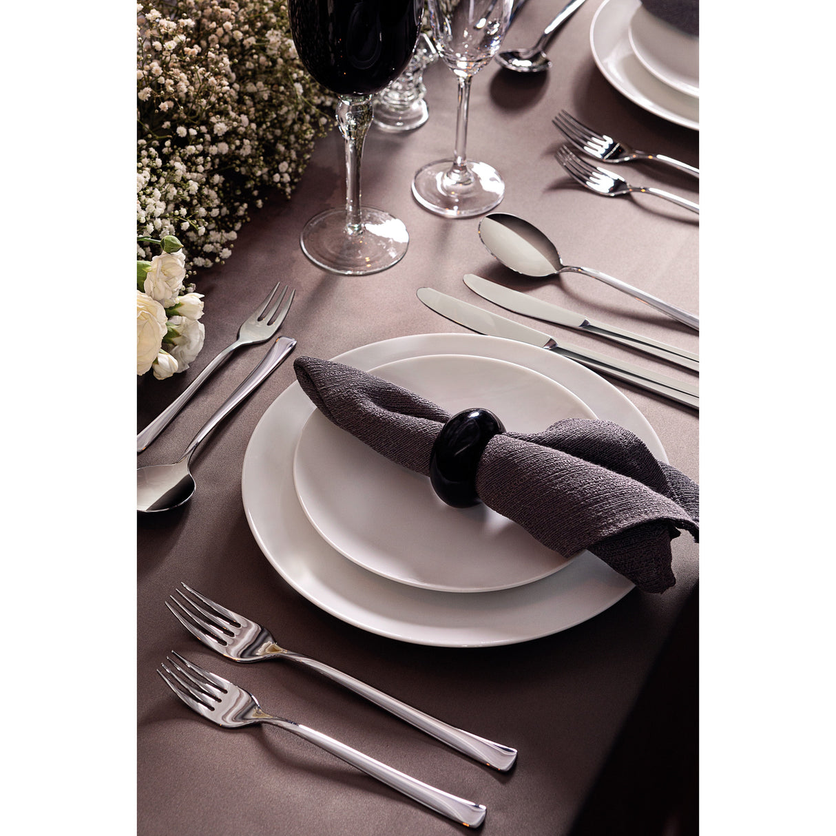 Juego de Platos Llanos en Porcelana Leonora 25 cm 6 Piezas