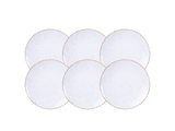 Juego de Platos de Postre Rústico Marron en Porcelana 21 cm 06 Piezas
