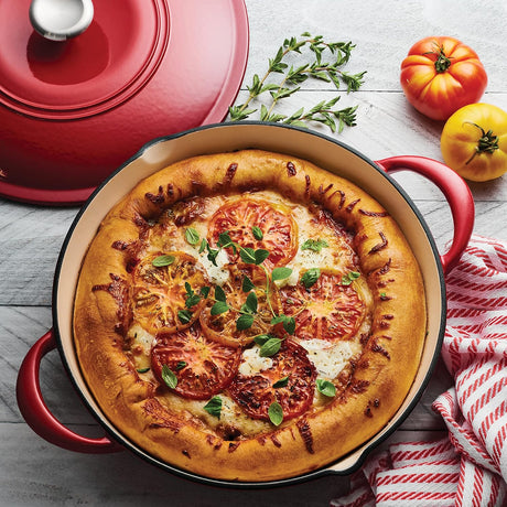 Tramontina Cazuela Baja de Hierro Fundido Esmaltado Rojo 30 cm 3,8L