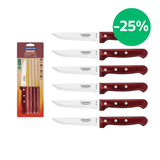 Tramontina Juego de Cuchillos para Carne Jumbo Polywood Rojo 12 cm 6 piezas