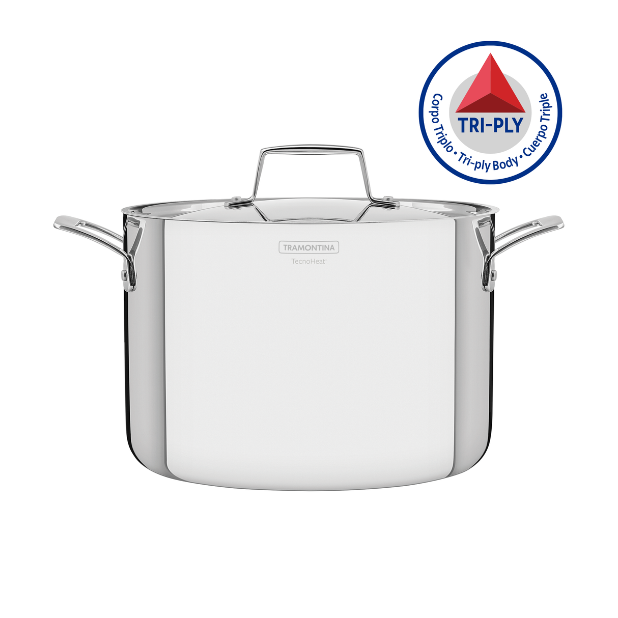 Tramontina Olla Alta Tri-Ply Grano de Acero Inoxidable 24 cm